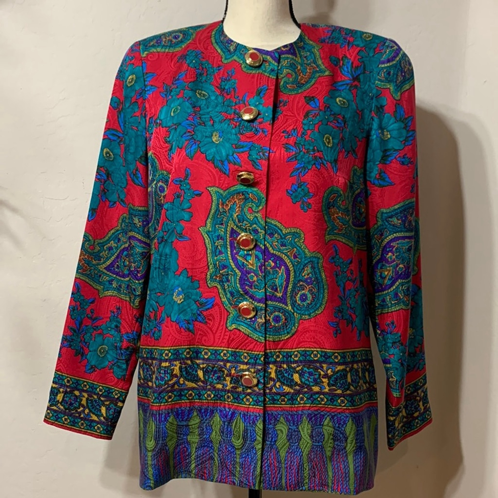 Vintage Anne Crimmins for UMI Collections Silk Blazer Size 10